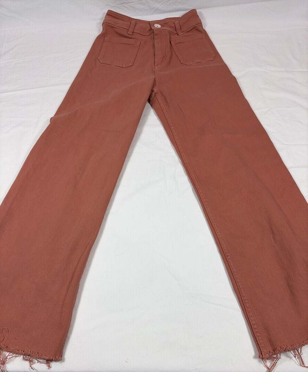Miou Muse Rust Red Cropped Wide Leg Pants Size S